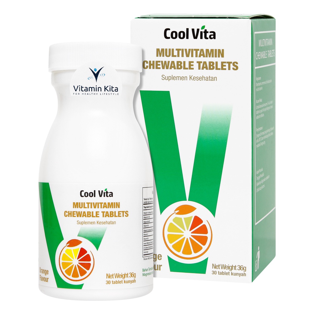 COOLVITA MULTIVITAMIN ORANGE FLAVOR ISI 30 CHEWTAB | PENAMBAH NAFSU MAKAN