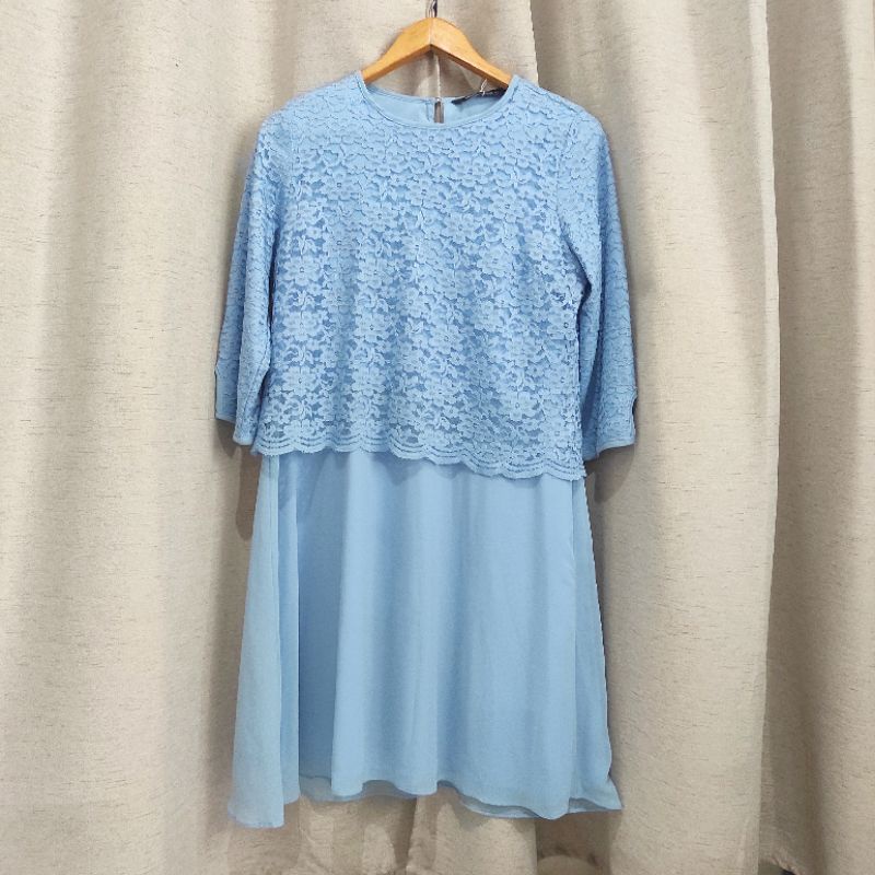 Tunik Brokat Dress Eprise La Carriere Bluesky