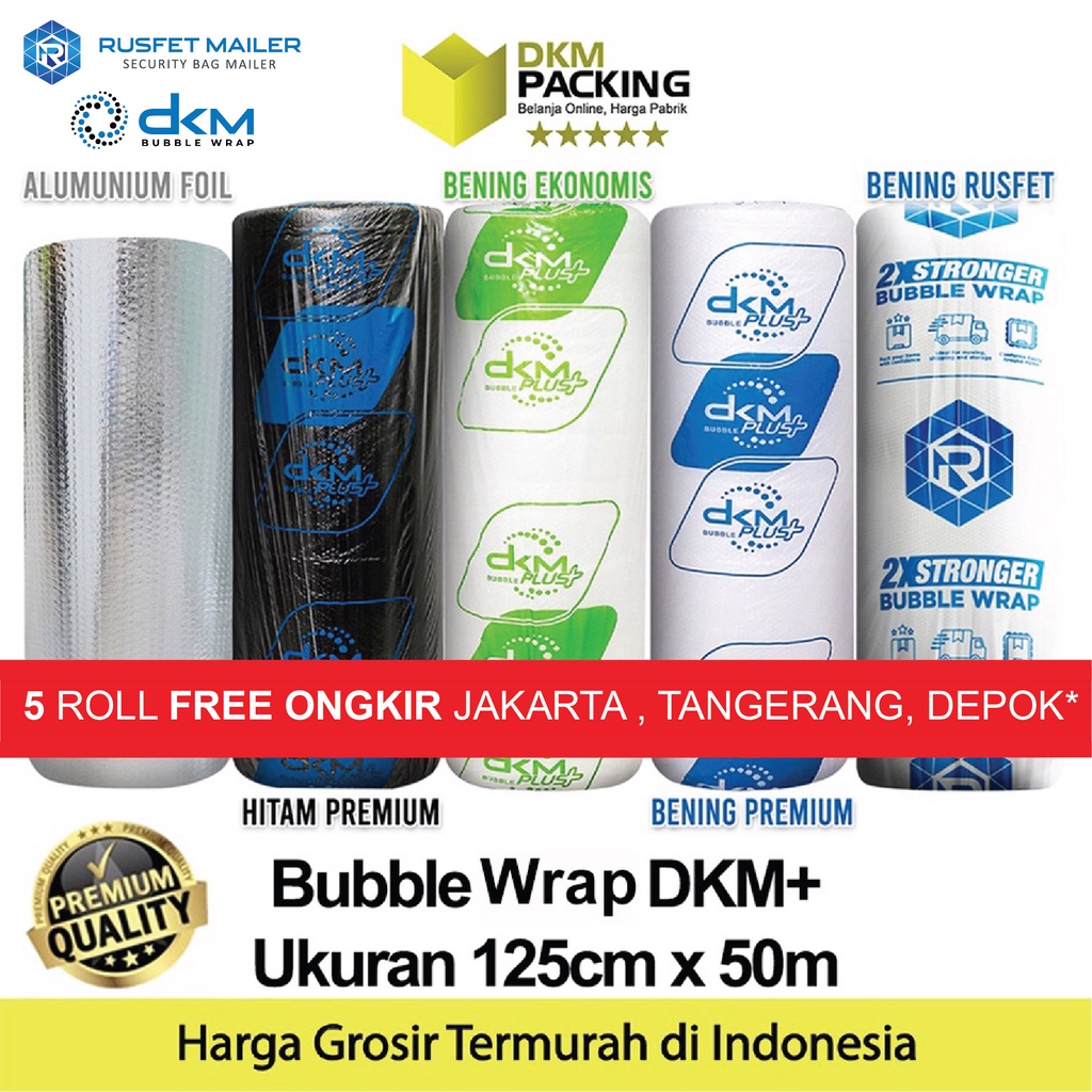

Plastik Bubble Wrap 125m x 50m DKM PLUS PREMIUM TERMURAH Bubblewrap ROLL