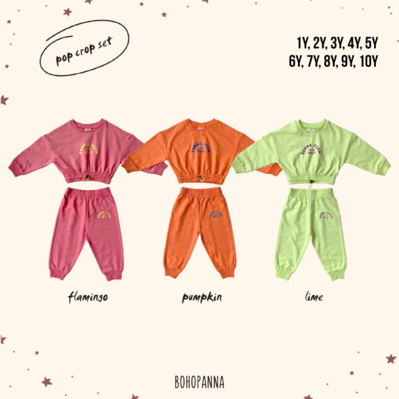 BOHOPANNA - POP CROP SET - SETELAN BAJU BOHOPANNA - HOODIE ANAK - JAKET ANAK