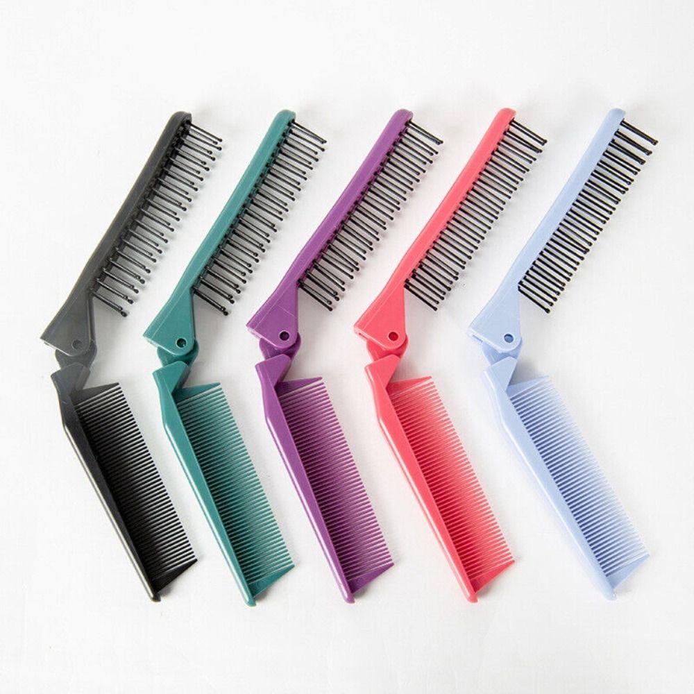 Preva 6Pcs Sikat Rambut Saku Lipat Bahan Plastik Nyaman Anti Statis Styling Rambut