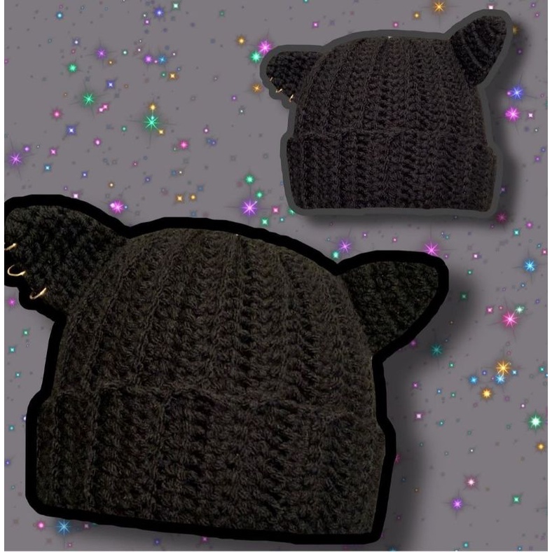 HANDMADE KITTY BEANIE CAT EAR BUCKET HAT/TOPI KELINCI LUCU/TOPI AESTHETIC/KUPLUK/AESTHETIC ESTETIK/K