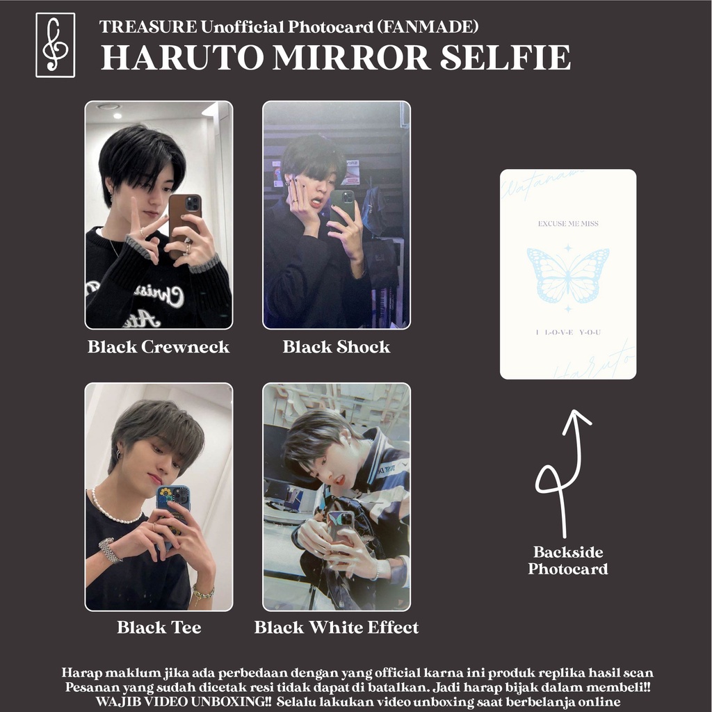 PHOTOCARD HARUTO MIRROR SELFIE FANMADE UNOFFICIAL BOYFRIEND MATERIAL