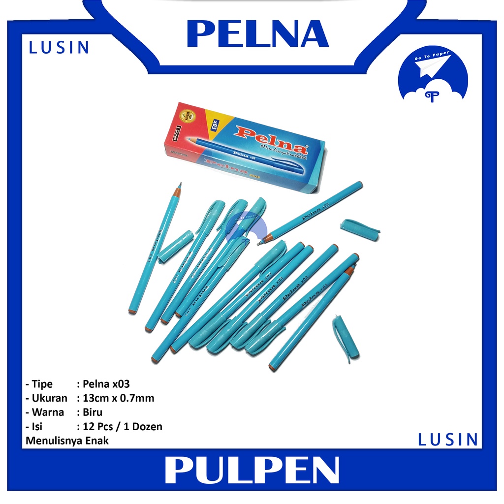 

PELNA - Pulpen x03 Body Pulpen Tinta Biru - Lusin