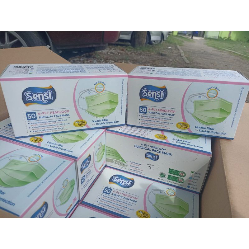 Masker SENSI HEADLOOP / HIJAB isi 50pcs