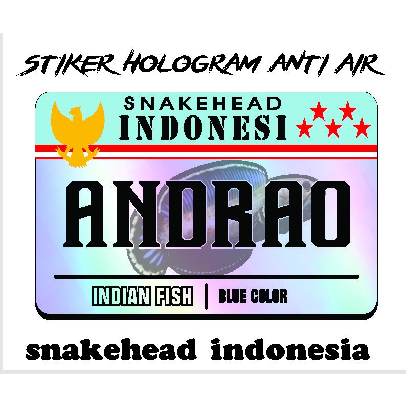 stiker hologram ikan galak channa/kartu ikan