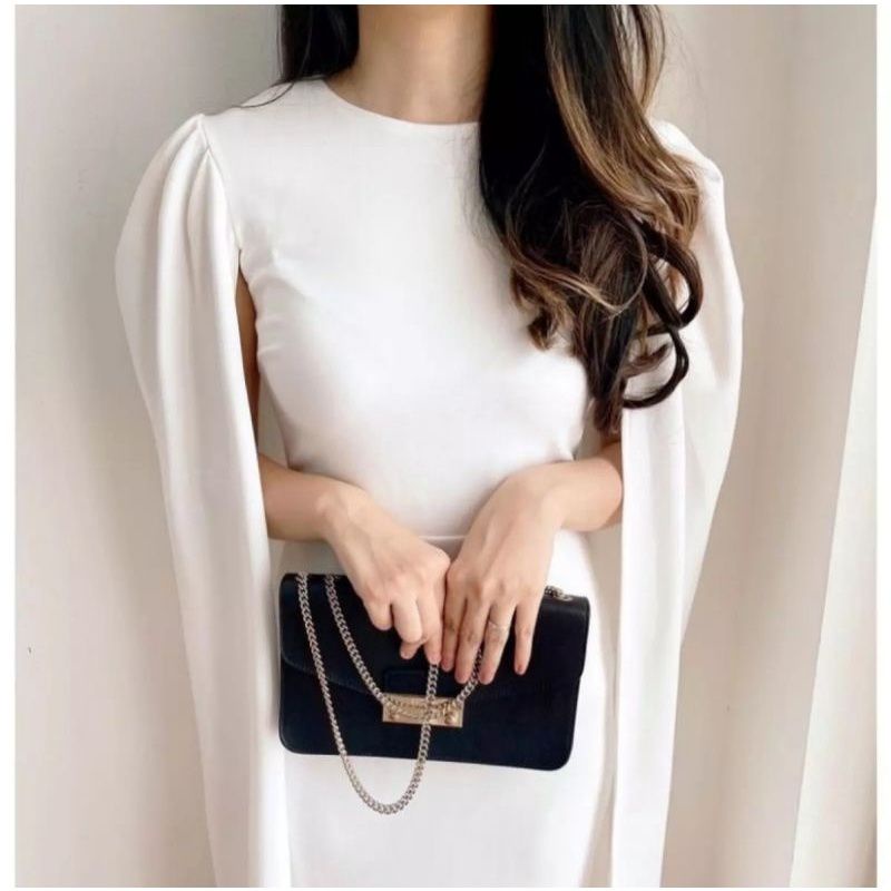 Cape Midi Dress Casual Korean Style