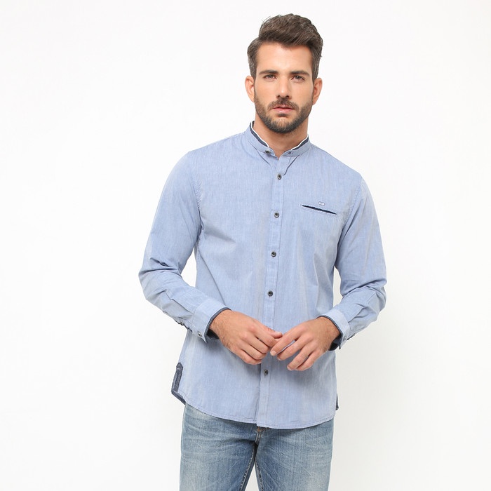 {FamilyStore} LGS - Baju Koko - Lengan Panjang - Logo LGS - Satu Kantong - Biru - M Murah