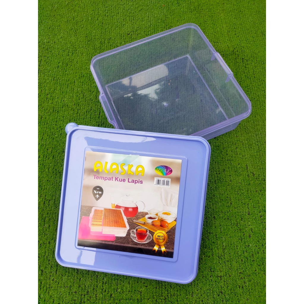 Tempat kue lapis alaska / kotak serbaguna viola warna warni