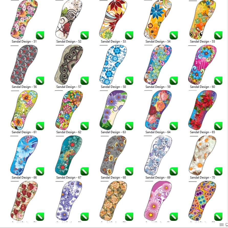 174 Sandal Design 14 LAYOUTS CorelDraw