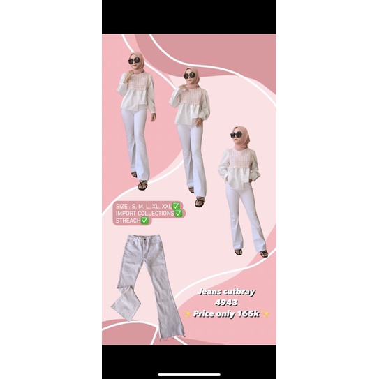 Jeans Cutbray White Unfinish Imporg
