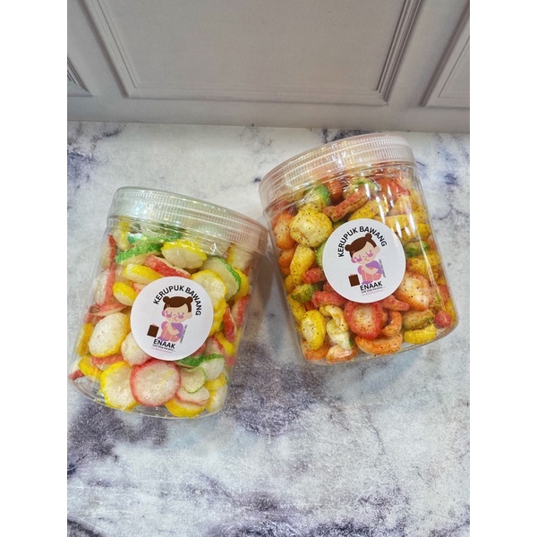 

Kerupuk bawang mini original pedas asin kekinian