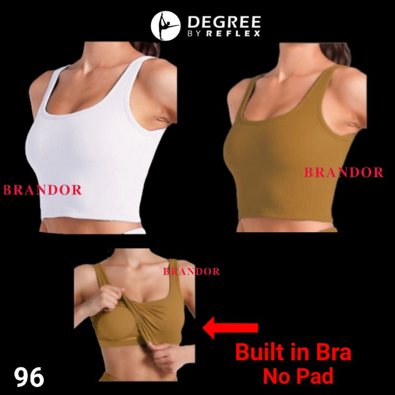 DGTT96 - RIBBED SCOOP NECK CROP TOP By DEGREE