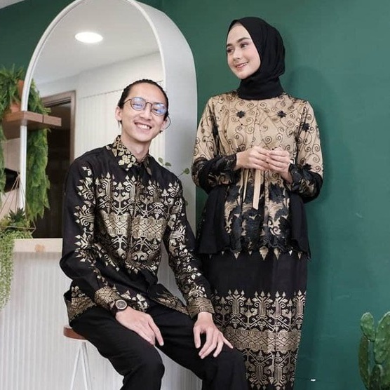 Maura Couple Melanis - Sania Ruffle Batik Couple Ori Ndoro Jowi DNT Garansi Termurah - WID BATIK WIDBATIK AKITA ALBATIK