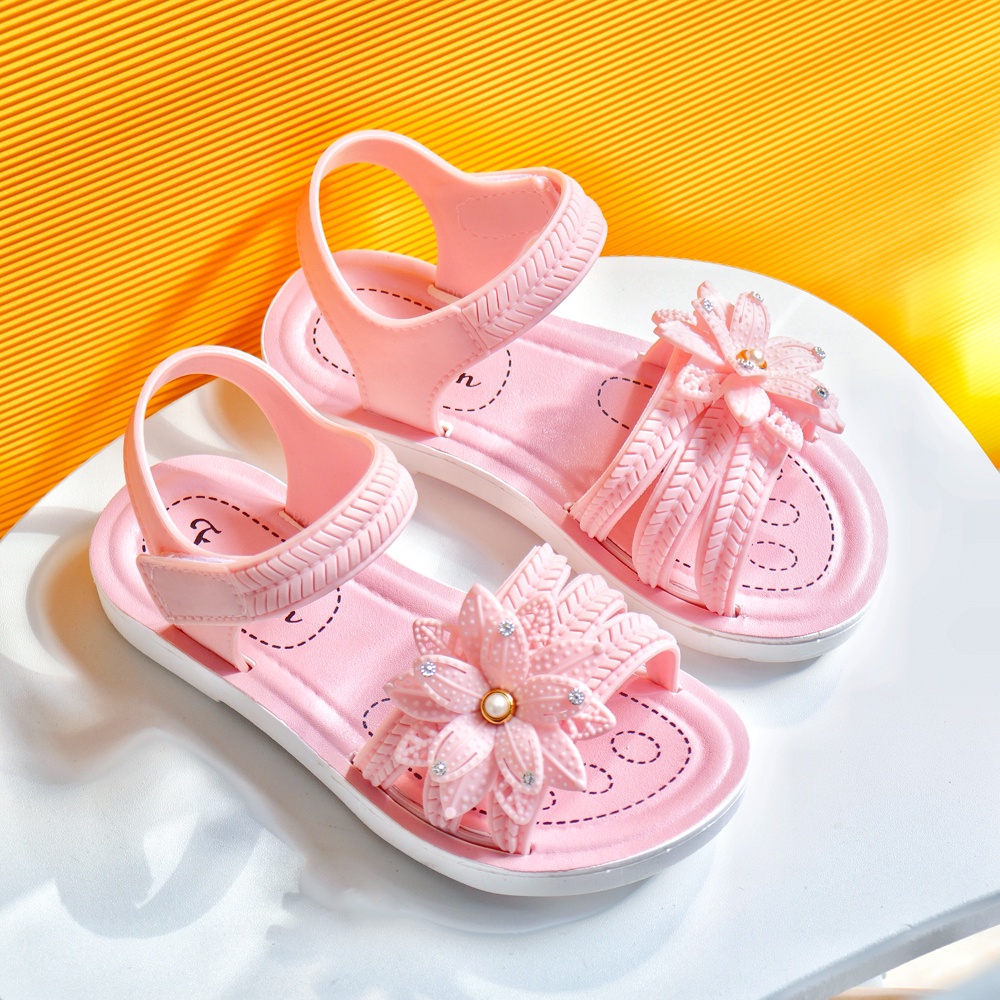 PROMO 12.12 PUNCAK Okaybaby B249 Sandal Import Flat Flower Anak Perempuan Lucu Lembut Fashion Termurah Model Kekinian Casual