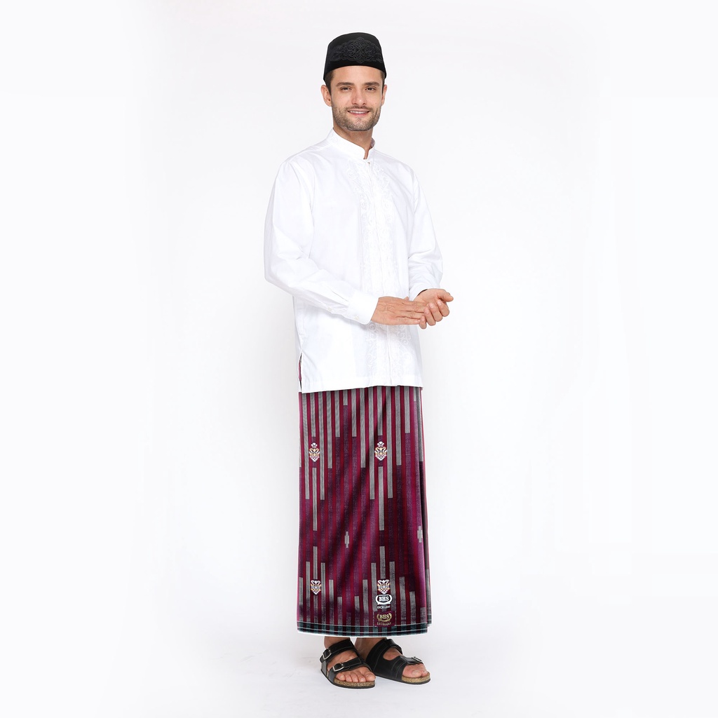 Sarung BHS Excellent Gold Motif Songket Piramida Merah Maroon
