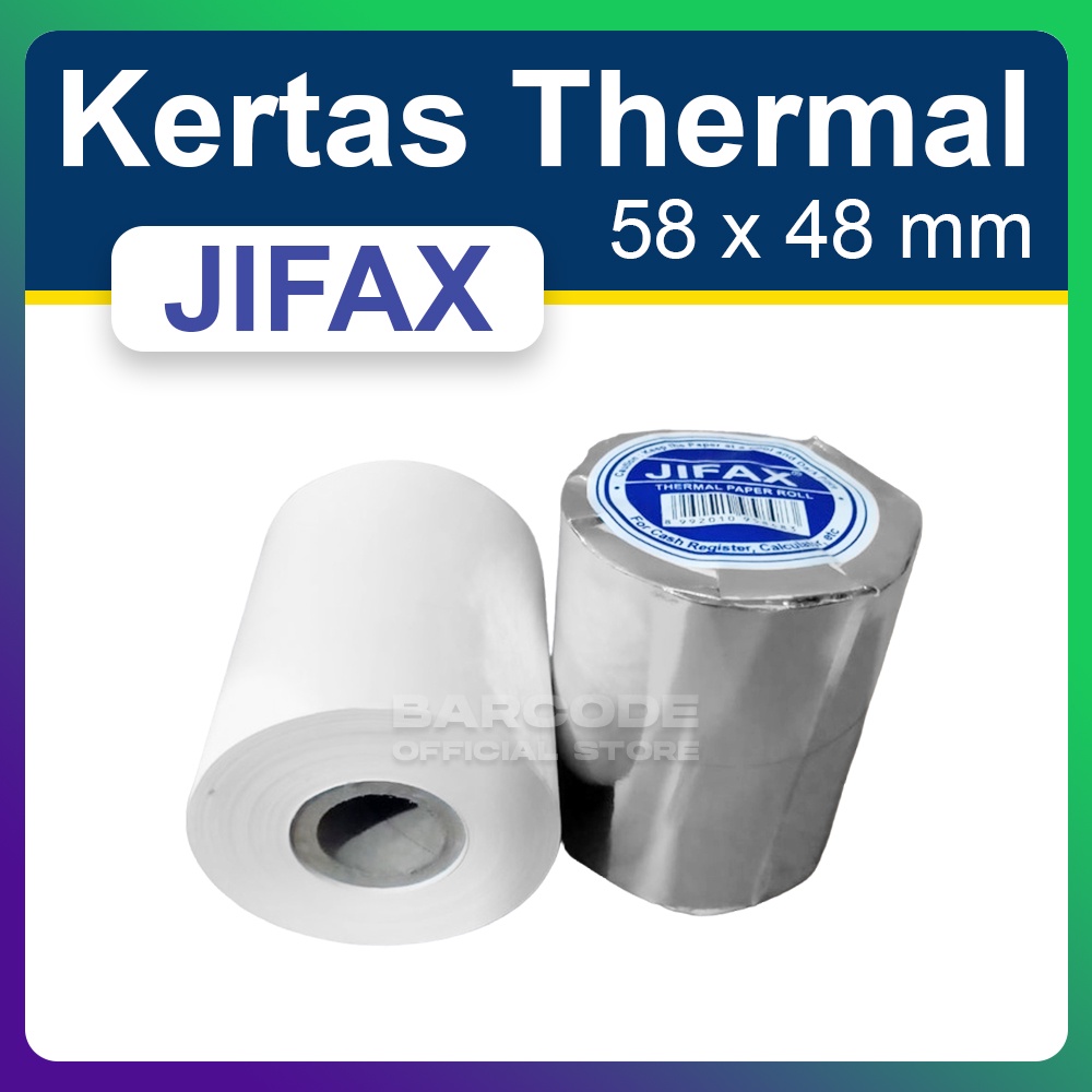 

KERTAS THERMAL 58X48 MM - ROLL KERTAS KASIR THERMAL 58X48MM JIFAX