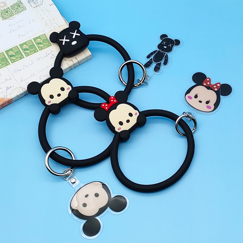 Kartun Minnie Silikon Ponsel Lanyard Kreatif Anti Jatuh Putaran Gelang Ponsel Kembali Case Tali Dekoratif Hadiah