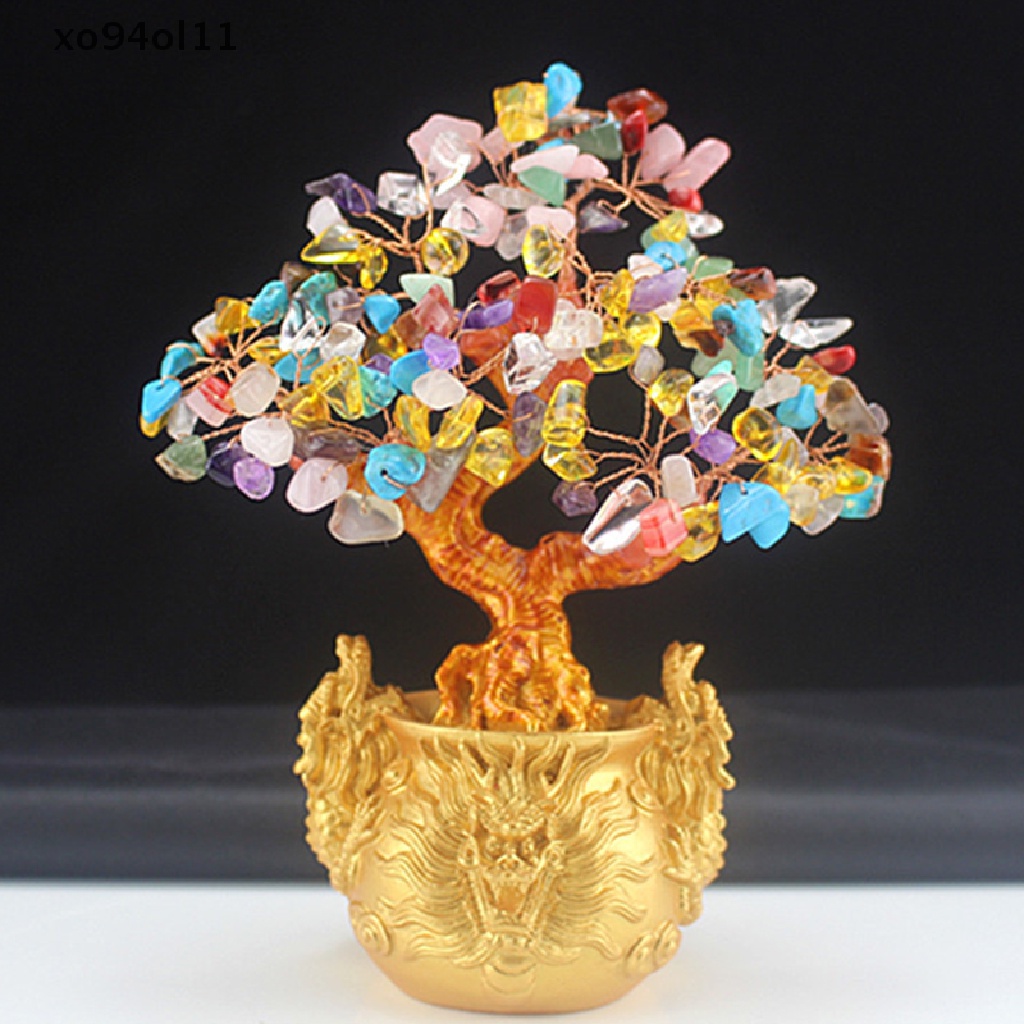 Xo Batu Dan Kristal citrine quartz crystal gem tree Untuk Hadiah Liburan OL