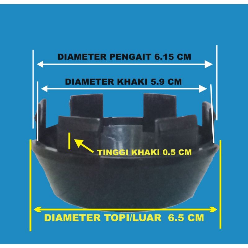 tutup velg dop roda racing ENKEI chrome krucut 6.5 cm