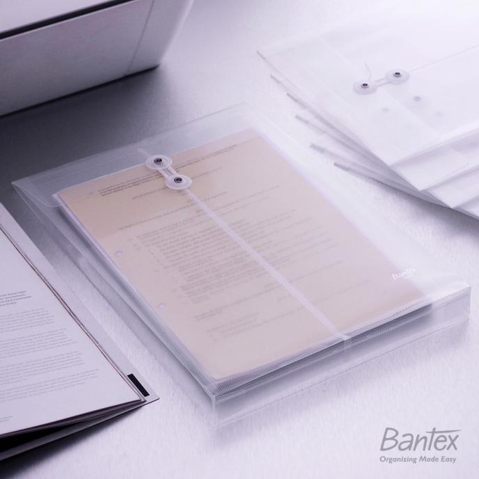 

PROMO 12 Pcs Map Plastik Tali Bantex Folio F4 String Envelope 3223 08 Clear