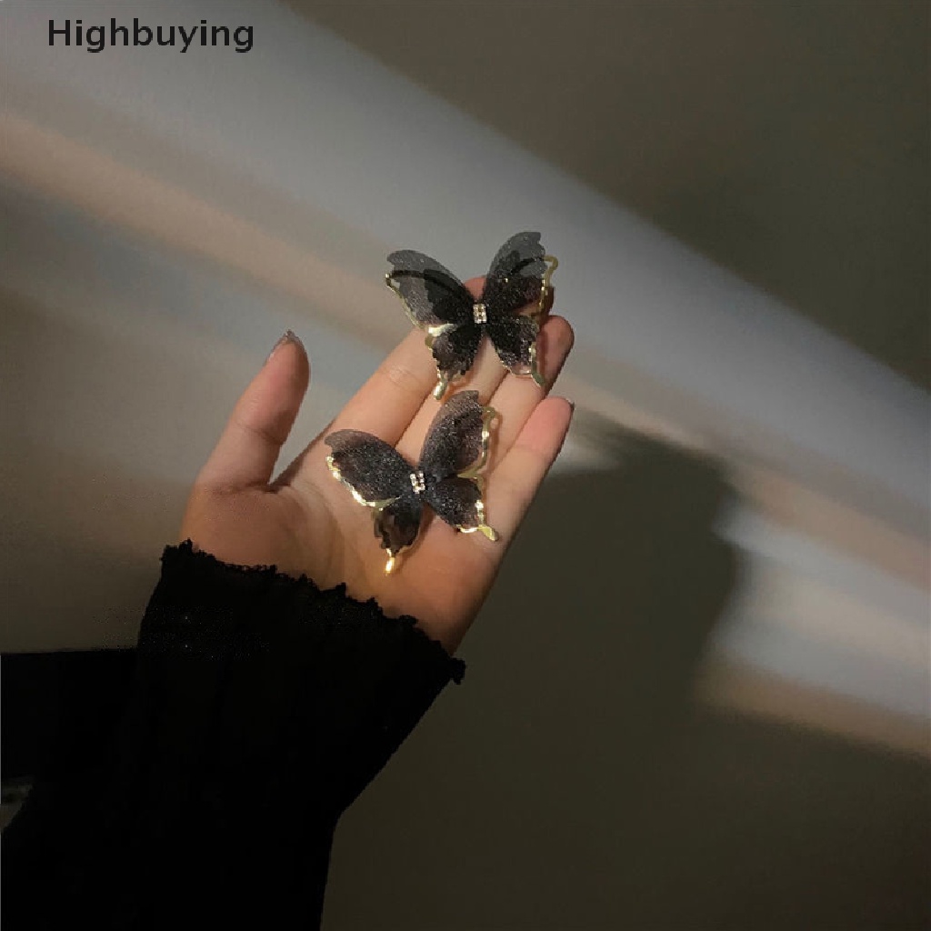Hbid Fashion Elegan Halus Romantis Berongga Jala Kupu-Kupu Pejantan Anting-Anting Perempuan Perhiasan Hadiah Anting Kupu-Kupu Glory