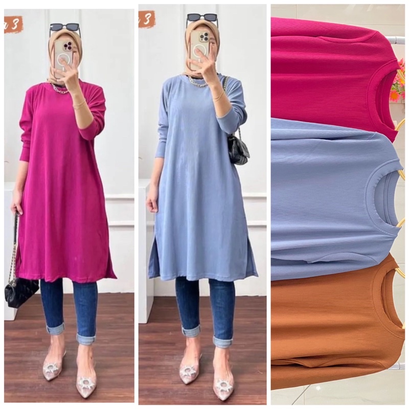 040 tunik basic hanover merk clarke tunik wanita