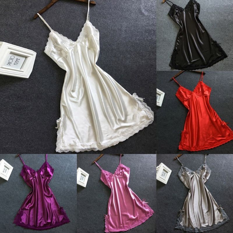 Premium Baju Tidur Lingerie Satin Renda Wanita Korea Sexy Mini