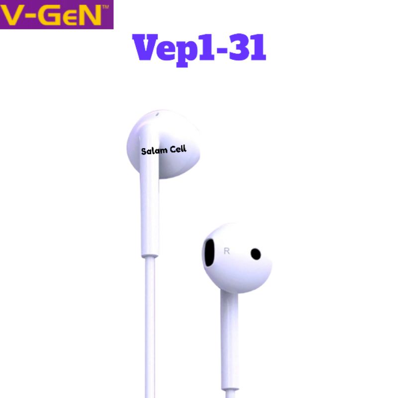 Headset V-GeN VEP1-31 Wired Earphone Headset Vgen Bass Driver Original Garansi Resmi