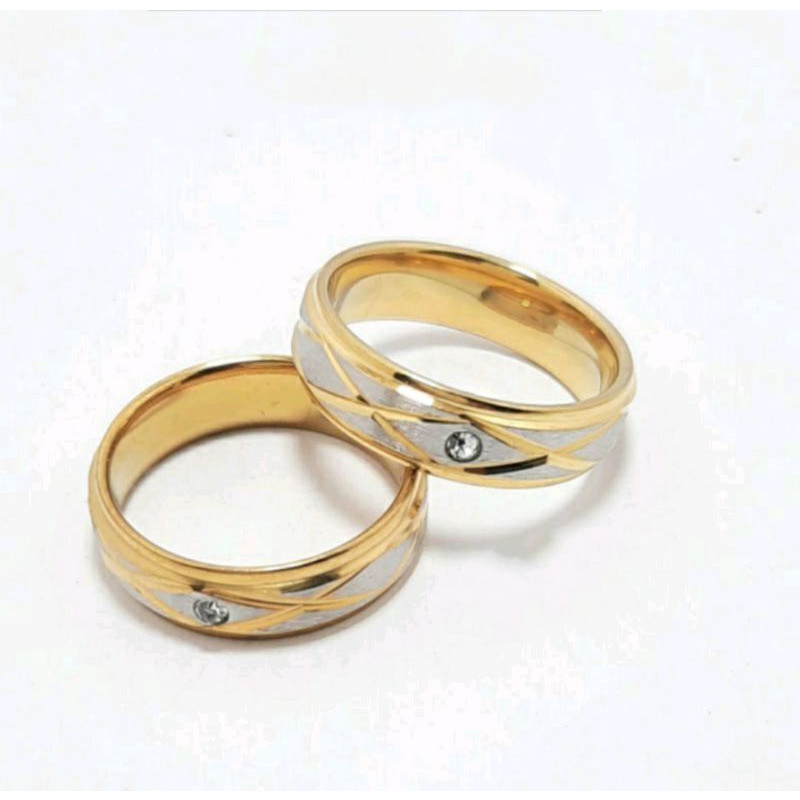 Cincin titanium pria wanita / cincin nikah cincin pasangan / cincin couple tidak karat &amp; tidak luntur