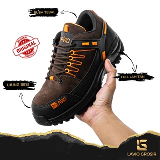 Sepatu Hiking Mendaki Gunung Outdoor Touring Safety Sport Ujung Besi Original Sefty Shoes Sporty Pria Lavio Leacher