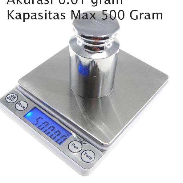 Stok Baru Timbangan Digital Akurasi 0.01 gram Max 500 gram 0,01 0.01g Emas Bumbu Obat 500g 0.01gram