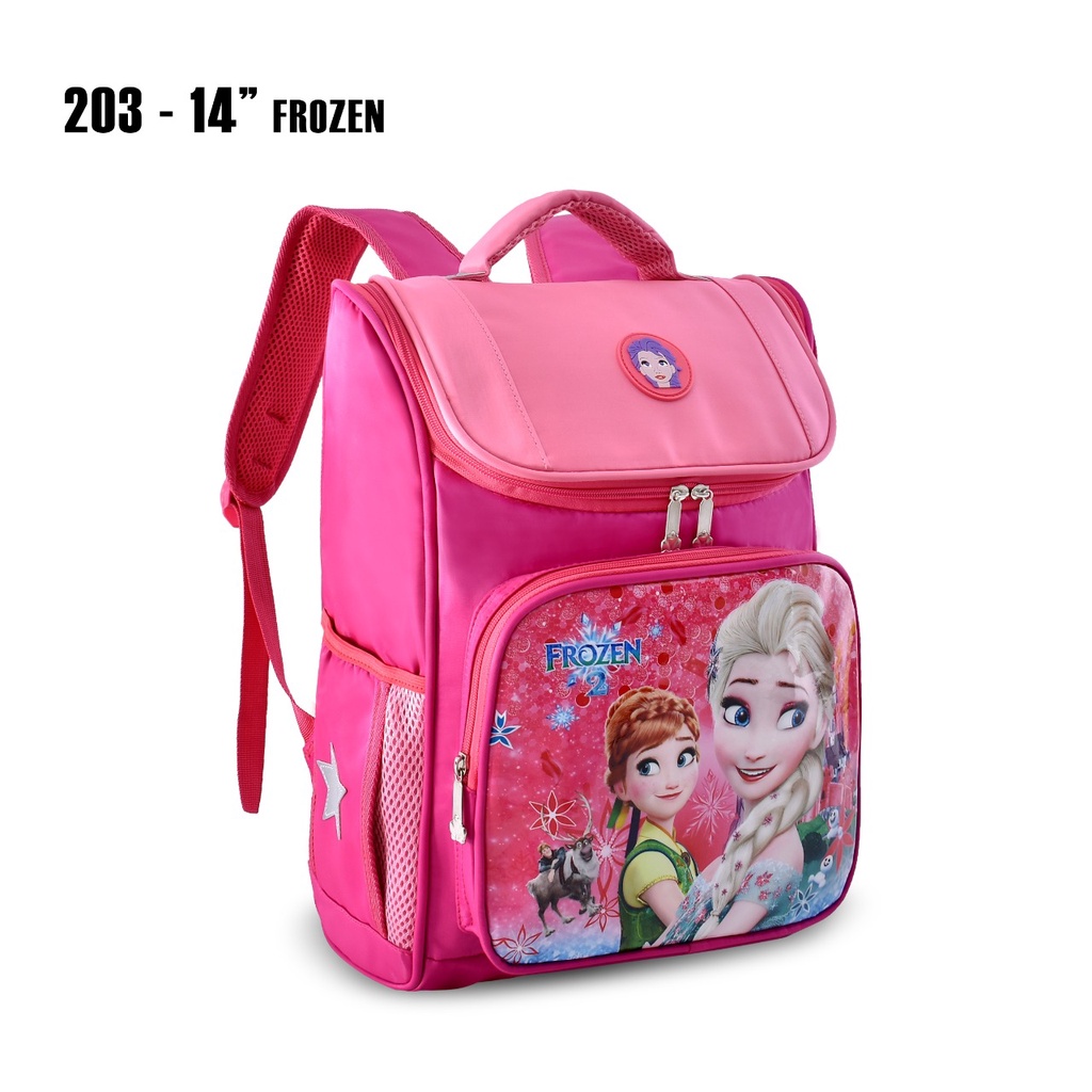 ( DHB ) Tas Anak Sekolah Cartoon 203-14 Girl Tas Anak Perempuan Karakter Motif Frozen LOL