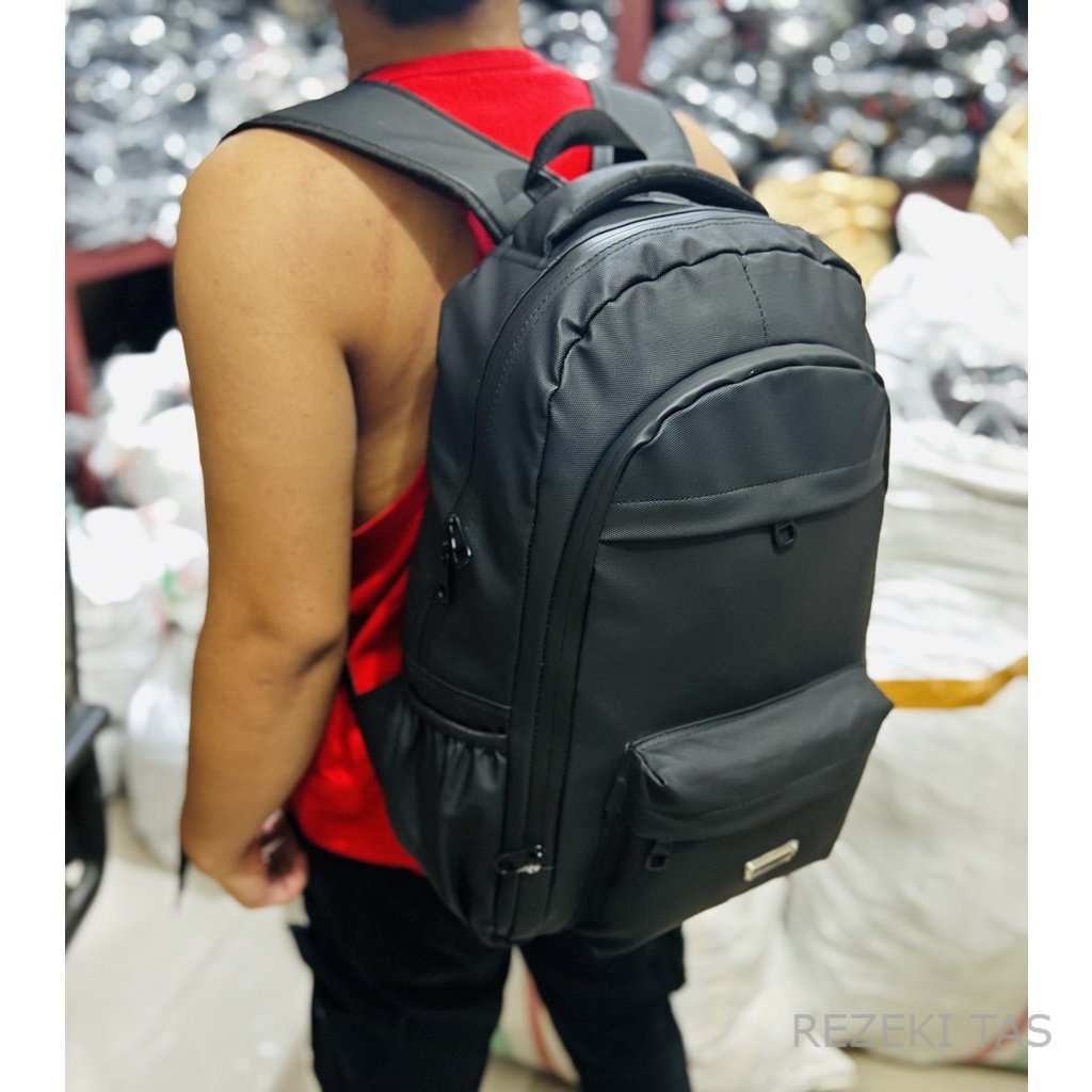Tas Ransel Polo Amstar Bahan Bimo Waterproof Dengan Resleting Anti Air