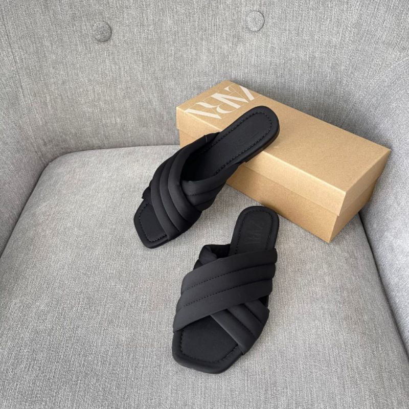 Sandal Flat Selop Wanita Import Ori Premium Zara Flat Sandal ZS863