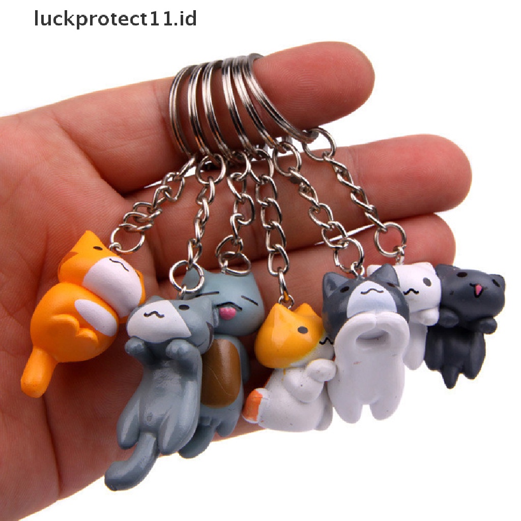 /Fashion Hot//// Gantungan Kunci Kucing Keberuntungan Kartun Yang Indah Wanita Pria Kitten Car Keychain Fashion Keyring.