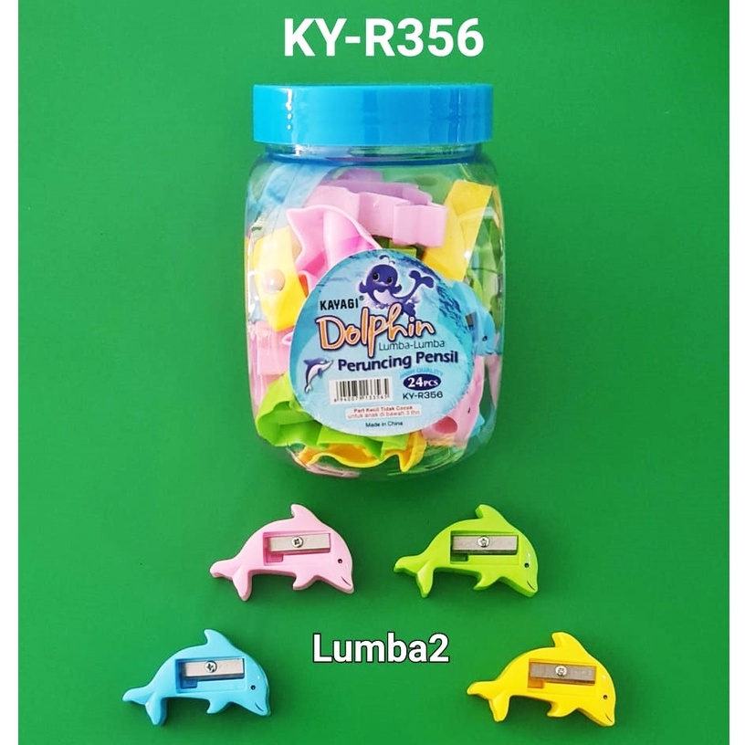 

Rautan / Peruncing Pensil / Sharpener Toples Lumba-Lumba Kayagi KY-R356 Isi 24 pcs