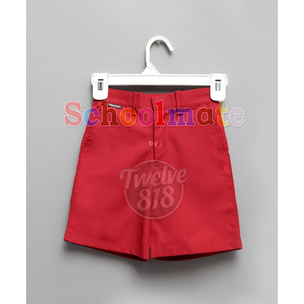 Schoolmate - Celana SD Pendek Merah Seragam Sekolah SD Laki-laki Pendek