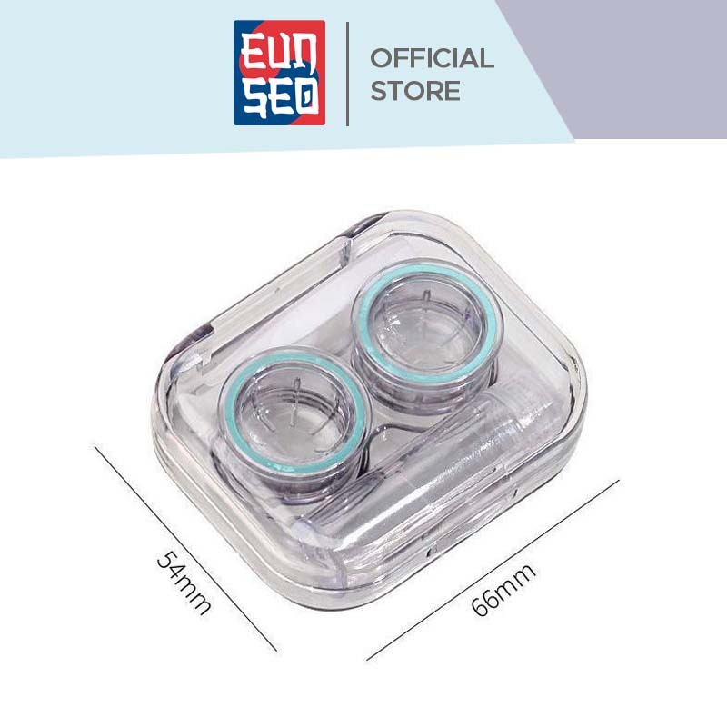 EUNSEO Kotak Softlens Transparan Premium Case Softlens Bening + Jepitan + Botol Import Korea