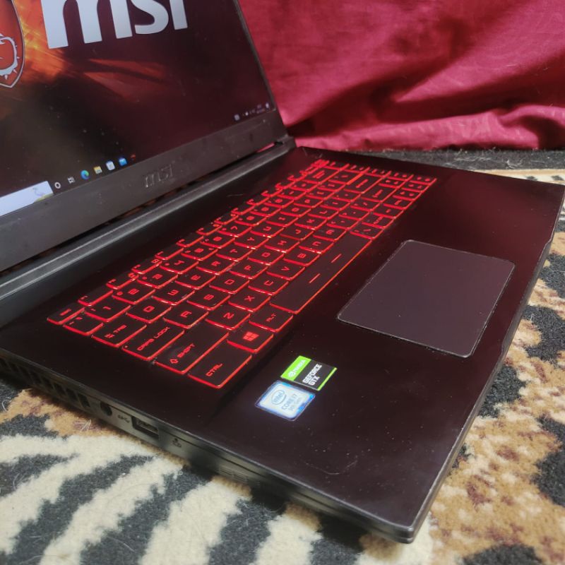 LAPTOP MSI GAMING GF63 Thin Cor i5-9300H Ram 16GB/SSD 256GB+ HDD 1TB GTX1650Ti 4GB