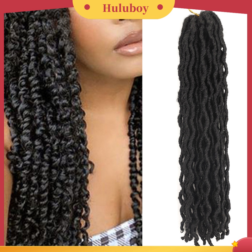 Wig Rambut Kepang Keriting Gimbal Tebal Warna Hitam Untuk Wanita