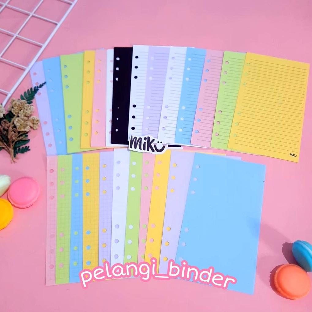 

[E-7&Q ☎) [A6] isi binder loose leaf garis polos ukuran A6 siap dikirim