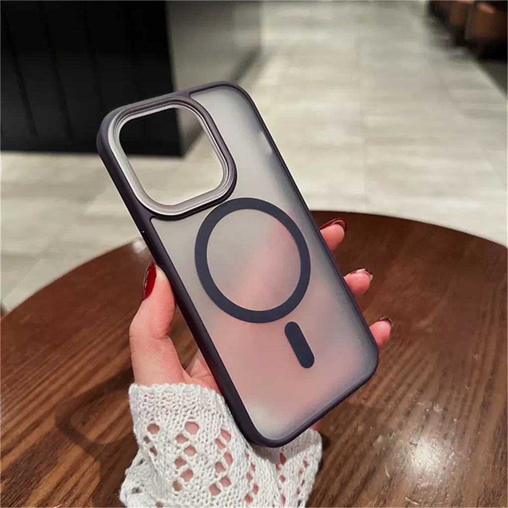 Luxury Magnetic Untuk iPhone 14 Pro Max Plus 13 Pro Max Ungu Casing iphone 13 14 plus Hard Case Magnetik Mewah Shockproof Warna case akrilik iphone