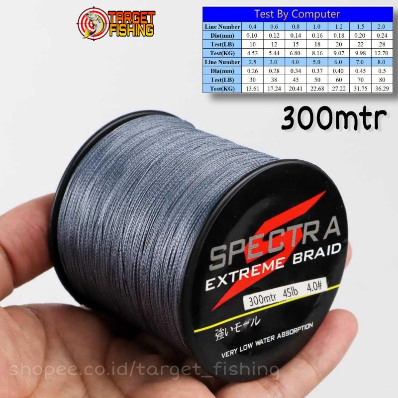 Senar PE 300mtr Spectra X4 - PE Murah 300m Single Color