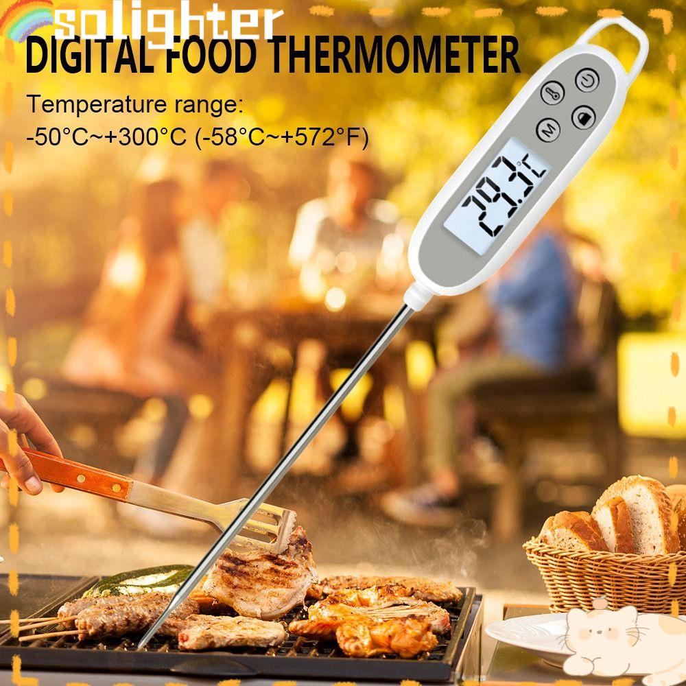 Solighter Termometer Makanan Digital Anti Air Barbekyu Alat Masak Untuk Daging BBQ Makanan Minyak Dapur Pengukur Suhu