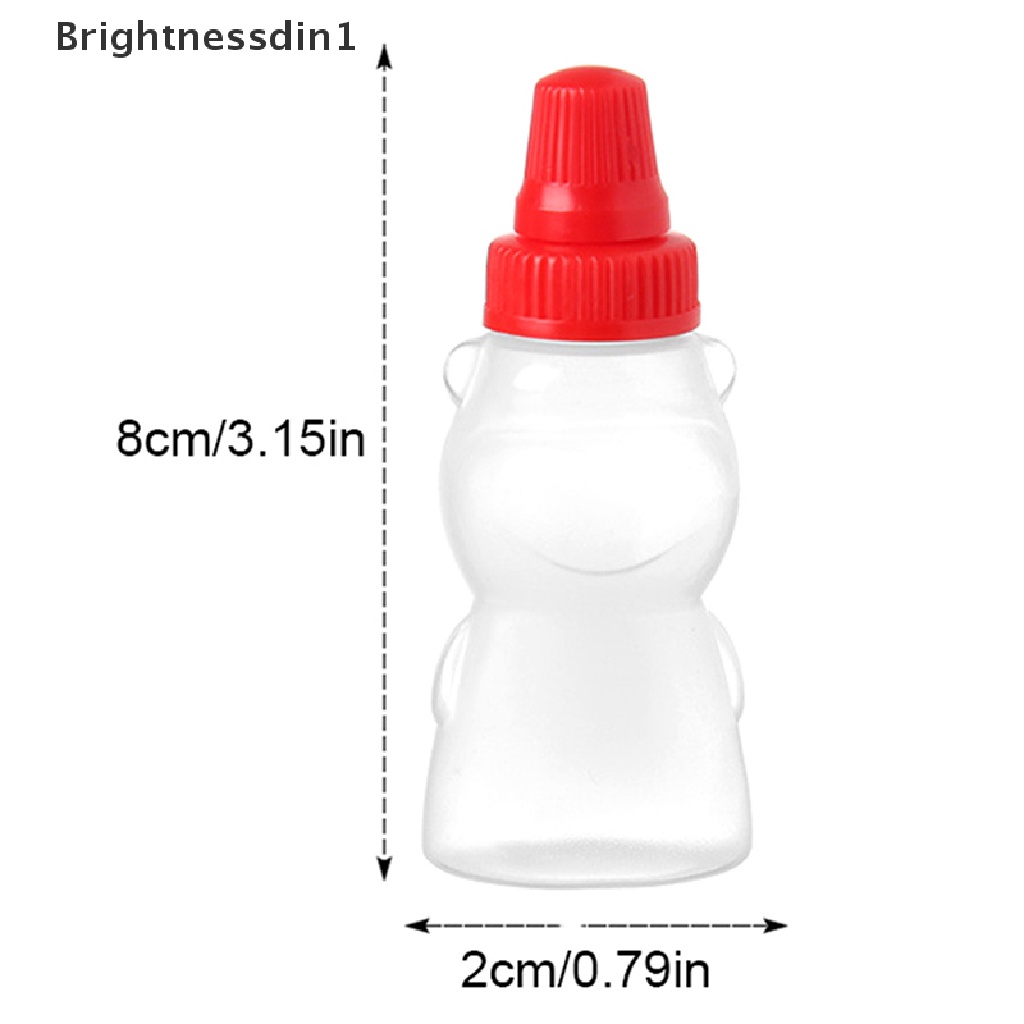 [Brightnessdin1] 2pcs /Pack Botol Bumbu Beruang Mini Portable Kecap Salad Dressing Wadah Butik