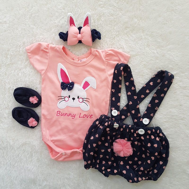 Baju Bayi Bunny love overall