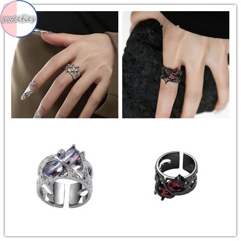 Pasangan man woman fashion Vintage Geometris Berongga Logam Pembukaan adjust Cincin Gaya Punk Perhiasan Hadiah