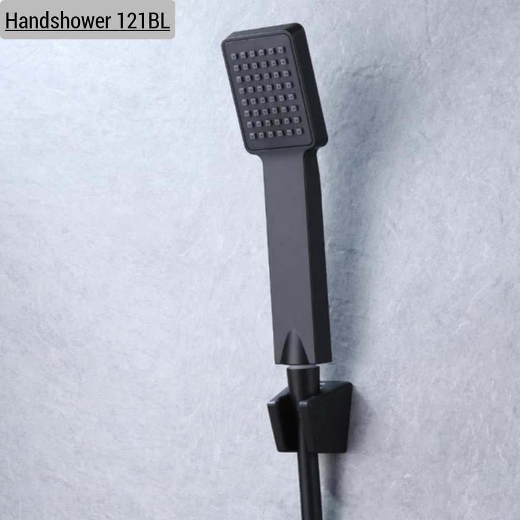 Handshower Kotak Hitam Set Shower Mandi Plastik 121BL Hand Shower Square BLack Bathroom Rainfall Shower