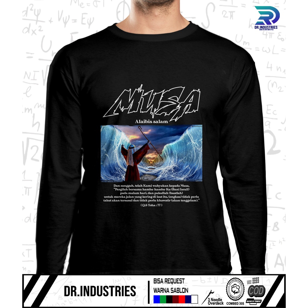 Kaos Lengan Panjang Dakwah Nabi MUSA AS Sabahat Nabi Khalifah Santri Muslim - DR INDUSTRIES